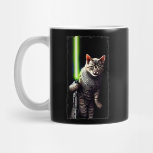 Fun Cat Print ~ AI Art ~ Fantasy Cat ~ Sci-fi Cat ~ Cats with Lightsabers Mug